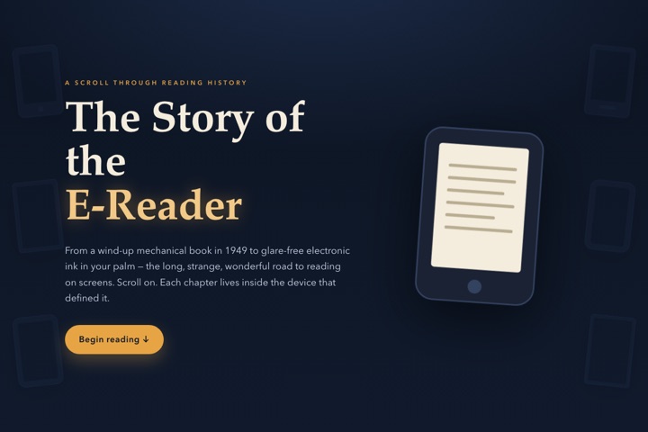 Screenshot of The Story of the E-Reader long-read site